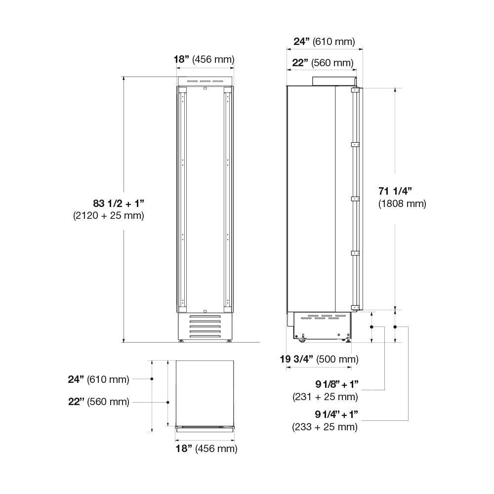 Fulgor Milano F7IFC18O1L 18" Built-In Freezer Column