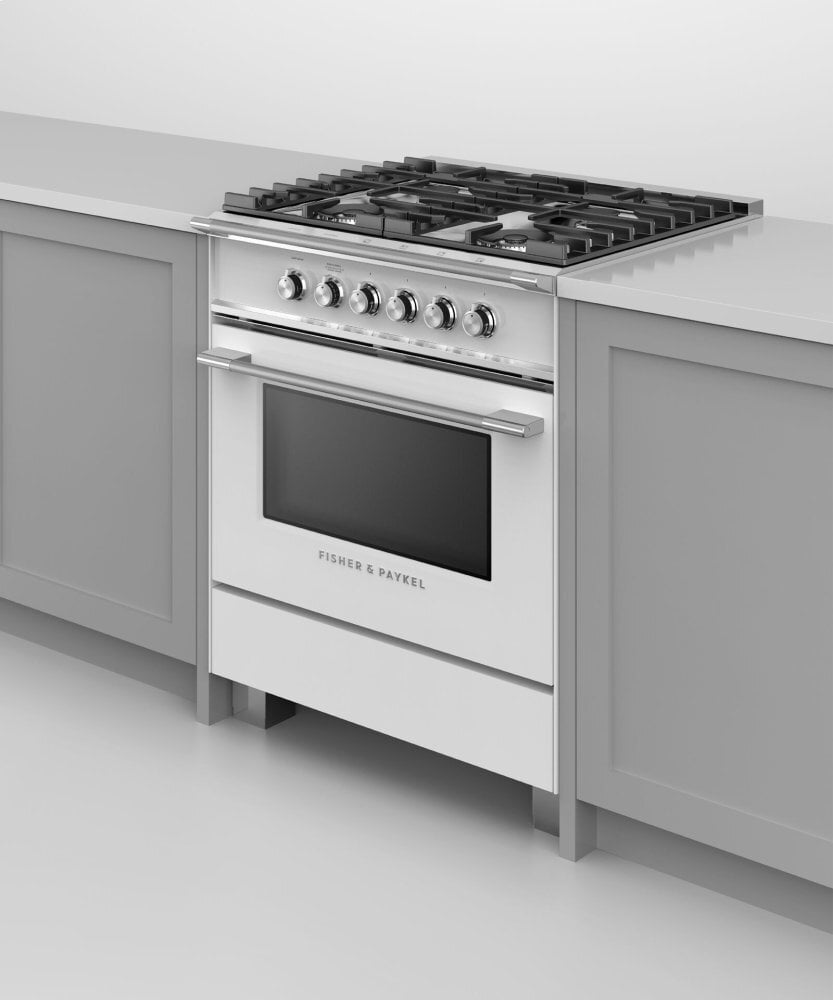 Fisher & Paykel OR30SCG4W1 Gas Range, 30", 4 Burners