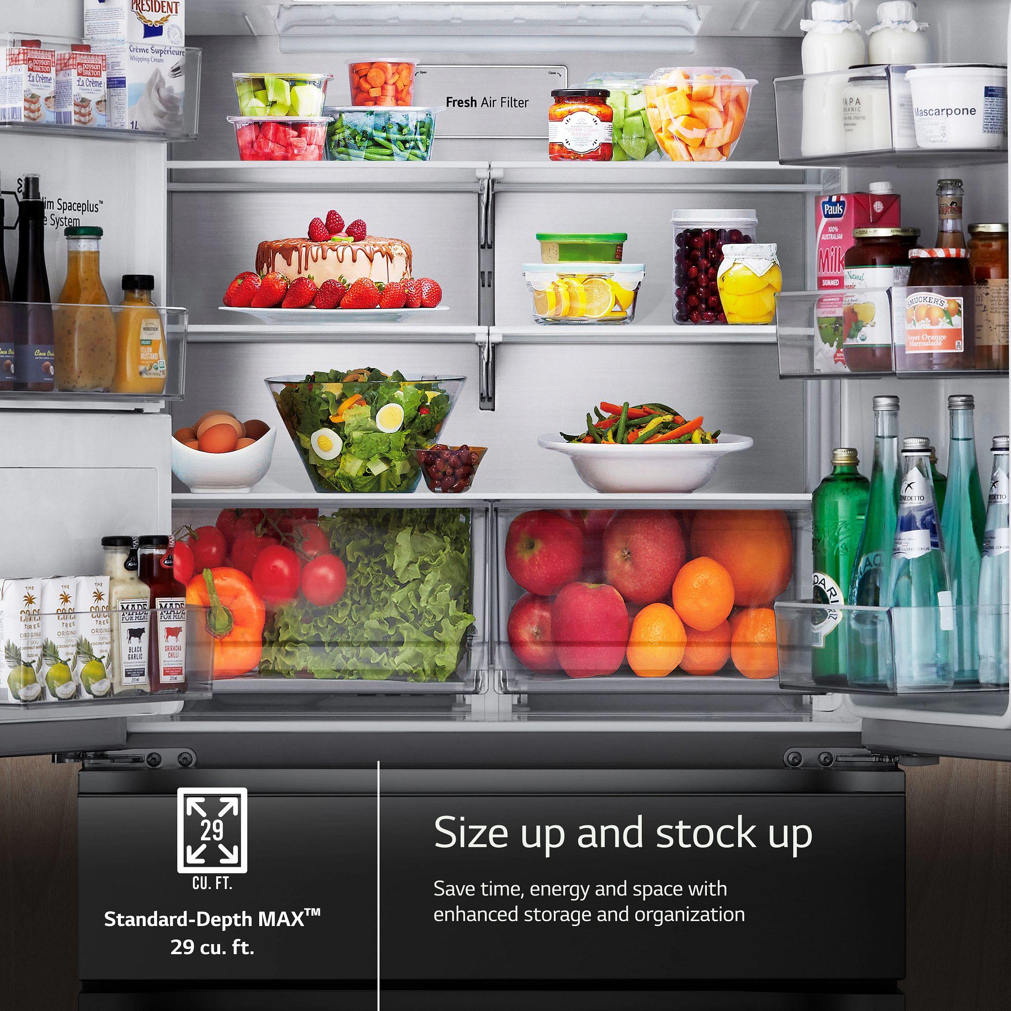 Lg LF29H8330S 29 Cu. Ft. Smart Standard-Depth Max™ 4-Door French Door Refrigerator With Full-Convert Drawer™