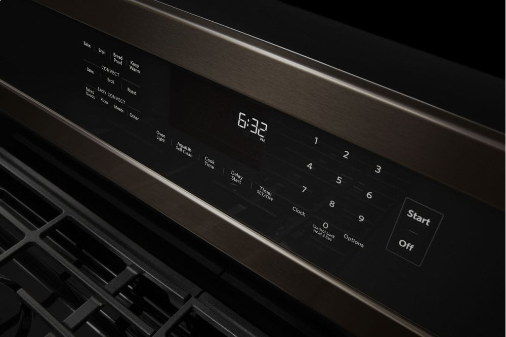 Kitchenaid KFGG500EBS 30-Inch 5-Burner Gas Convection Range - Black Stainless Steel With Printshield™ Finish