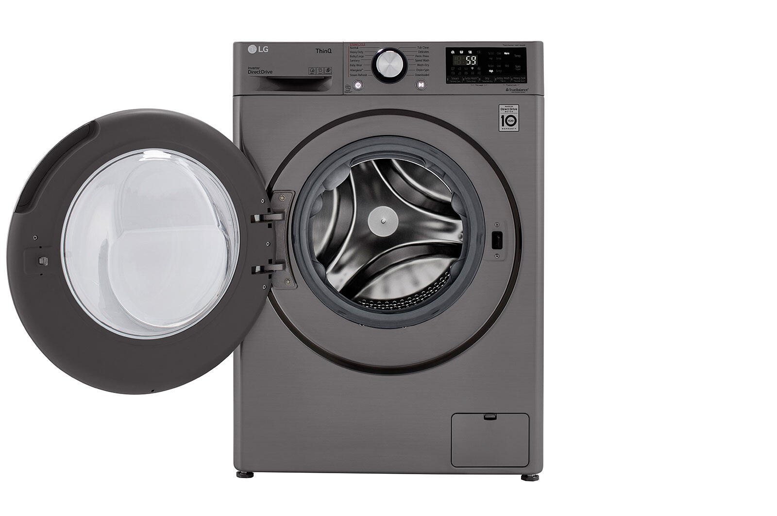 Lg WM3555HVA 2.4 Cu.Ft. Smart Wi-Fi Enabled Compact Front Load All-In-One Electric  Washer/Dryer Combo With Built-In Intelligence