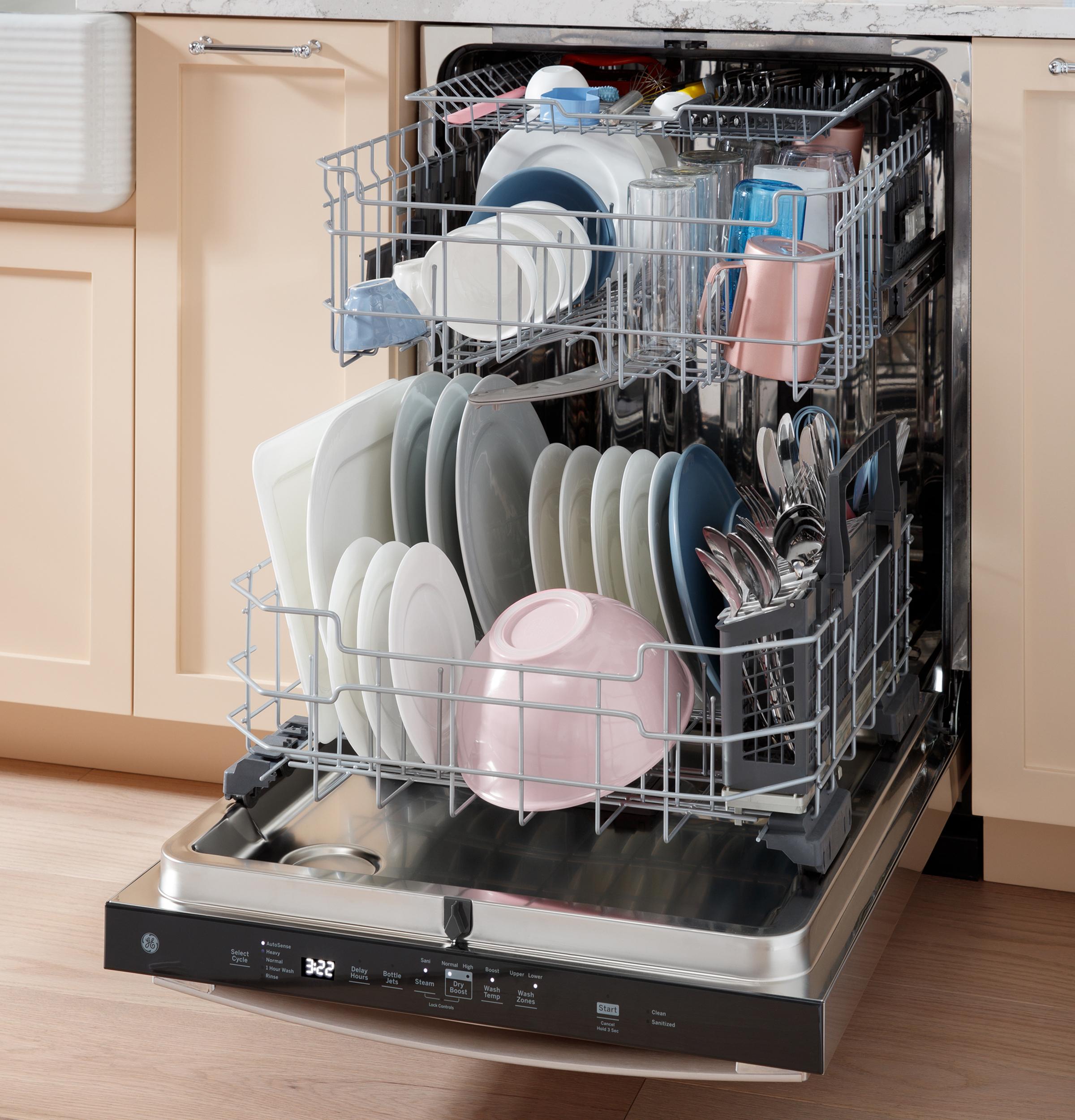 Ge Appliances GDP670SMVES Ge® Fingerprint Resistant Top Control With Stainless Steel Interior Dishwasher With Sanitize Cycle