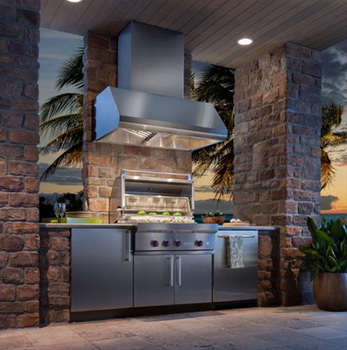 Best Range Hoods WPD39M48SB 48" Ss Pro-Style Range Hood With Extra Large Capture Designed For Outdoor Cooking In Covered Lanais, 1300 To 1650 Max Cfm