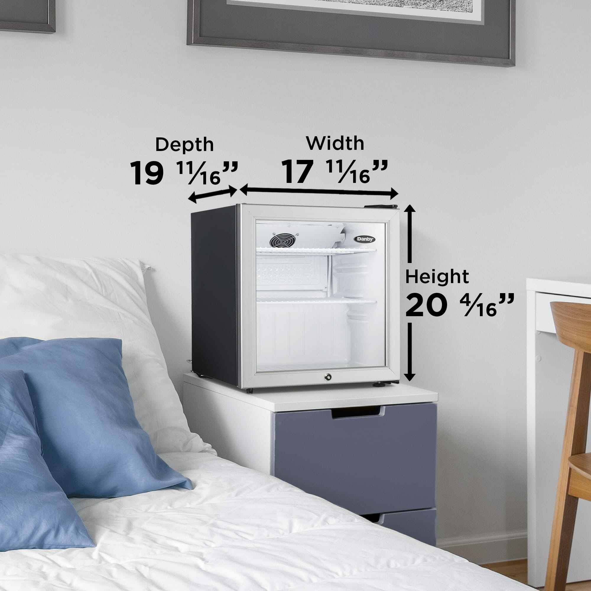 Danby DAG016A2BDB Danby 1.6 Cu. Ft. Compact Glass Door Fridge In Platinum