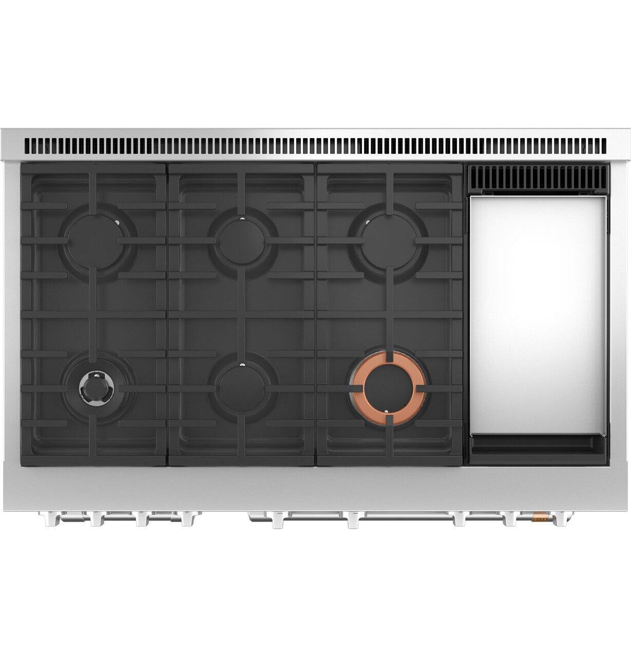 Cafe C2Y486P2TS1 Café™ 48" Smart Dual-Fuel Commercial-Style Range With 6 Burners And Griddle (Natural Gas)