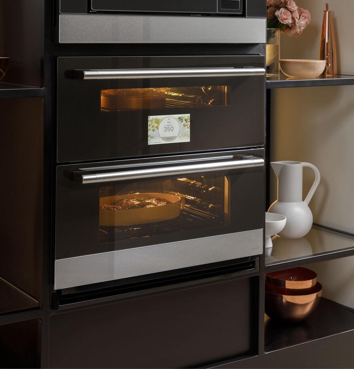 Cafe CTS92DM2NS5 Café™ 30" Smart Built-In Twin Flex Single Wall Oven In Platinum Glass