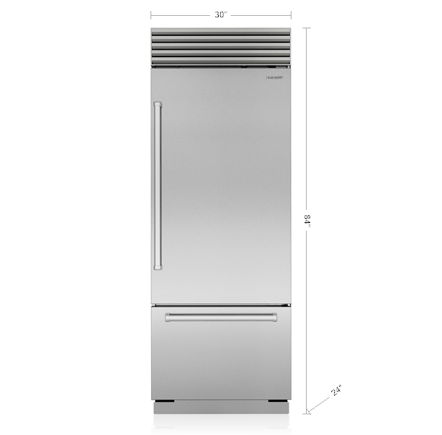 Sub-Zero CL3050UIDSPR 30" Classic Over-And-Under Refrigerator/Freezer With Internal Dispenser