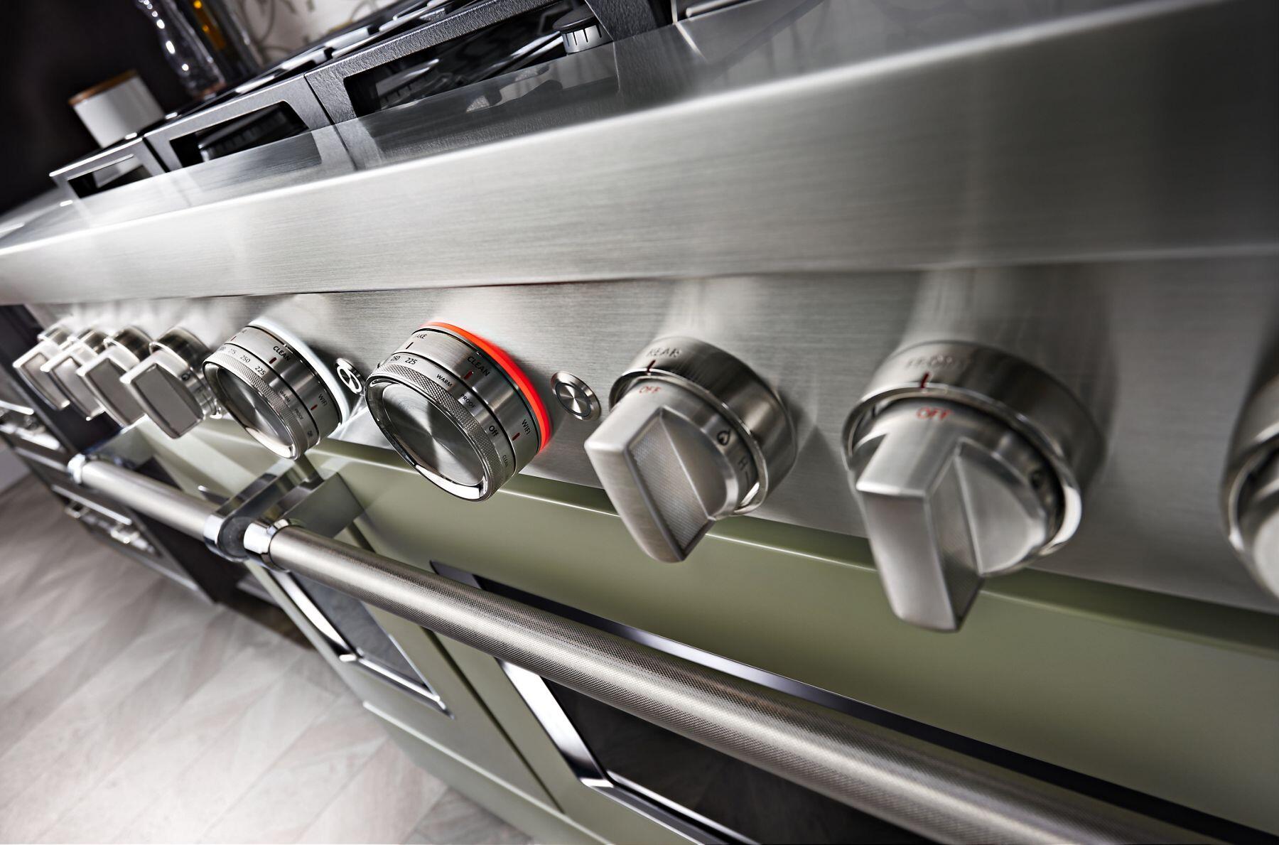 Kitchenaid KFGC558JAV Kitchenaid® 48'' Smart Commercial-Style Gas Range With Griddle - Avocado Cream