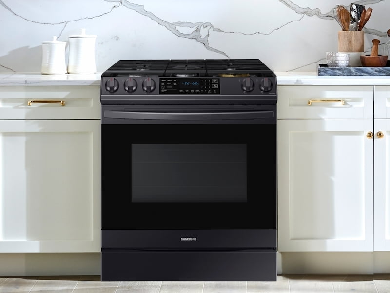 Samsung NX60T8511SG 6.0 Cu. Ft. Front Control Slide-In Gas Range With Air Fry & Wi-Fi In Black Stainless Steel