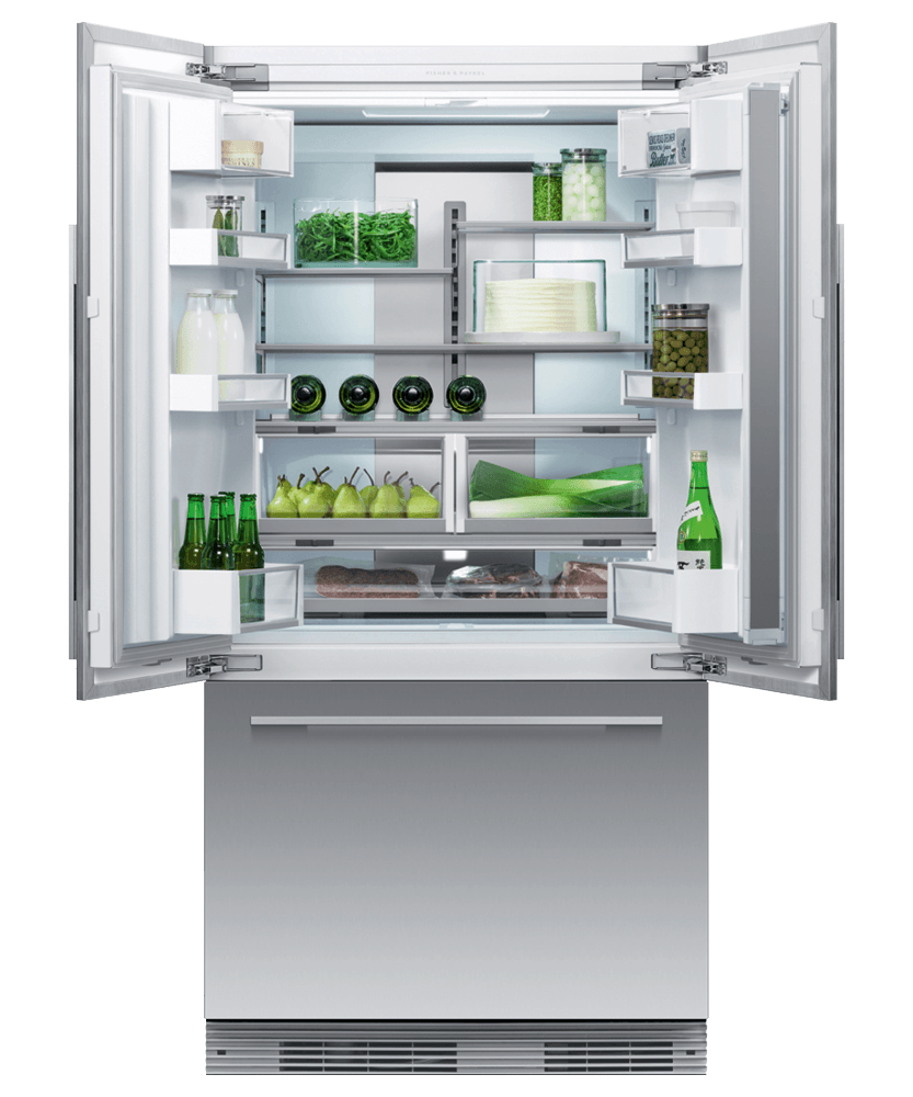 Fisher & Paykel RS36A72U1N Integrated French Door Refrigerator Freezer, 36", Ice & Water