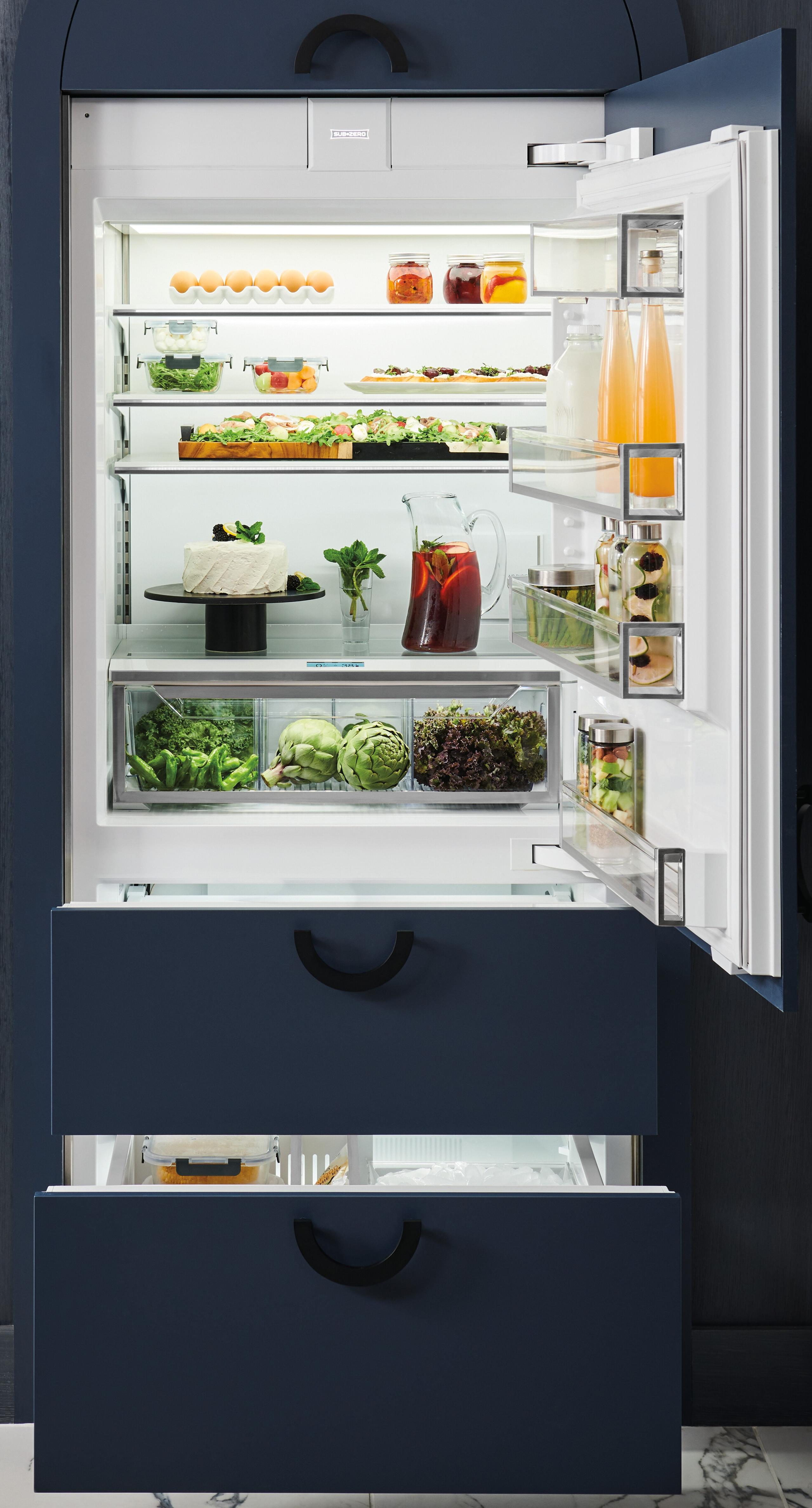 Sub-Zero DET3650CIR 36" Designer Over-And-Under Refrigerator/Freezer With Ice Maker - Panel Ready