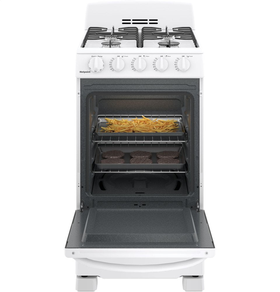 Hotpoint RGAS200DMWW Hotpoint® 20" Front-Control Free-Standing Gas Range With Sealed Burners