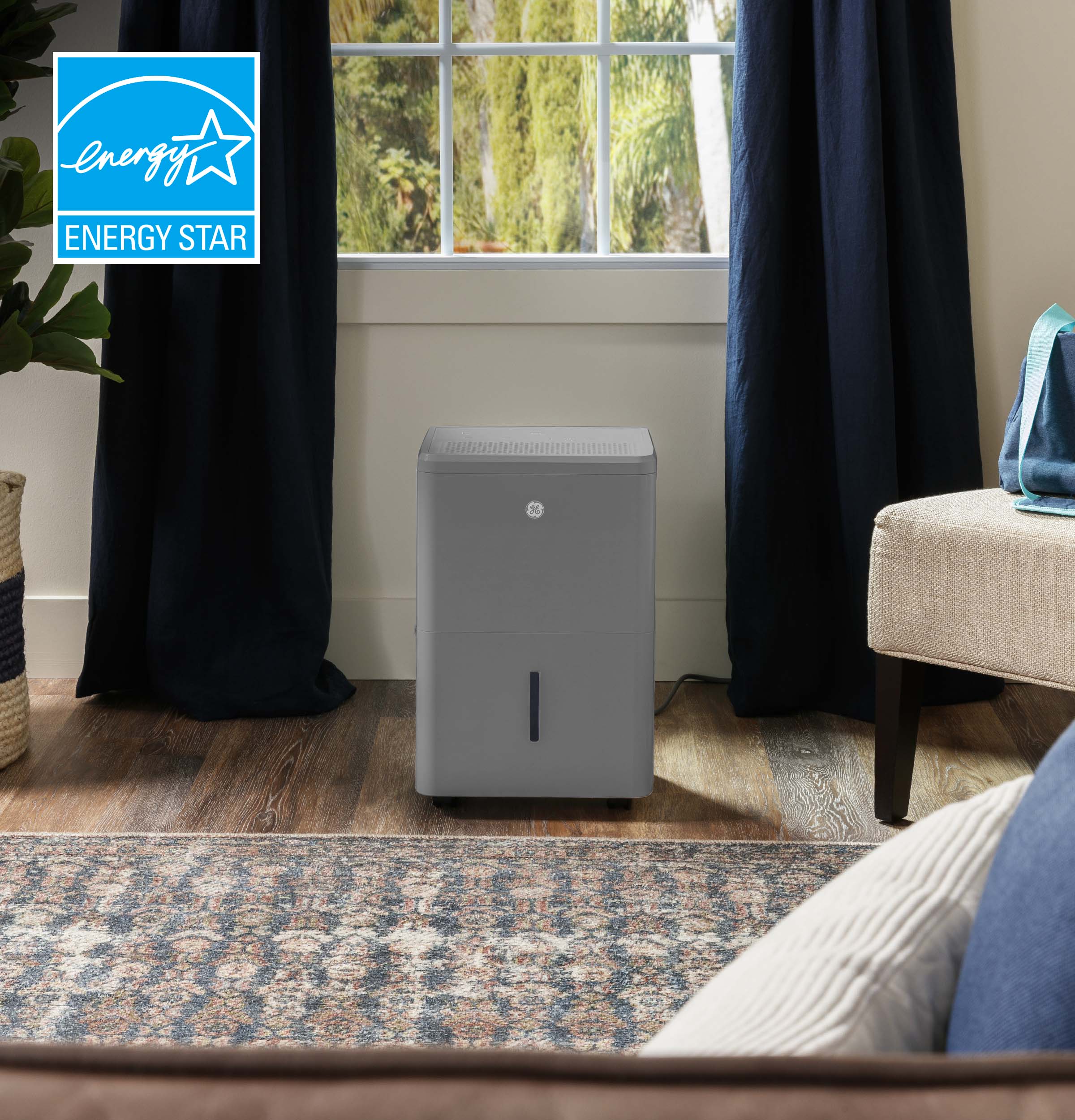 Ge Appliances AWYR50LC Ge® Energy Star® 50 Pint Smart Portable Dehumidifier With Smart Dry For Wet Spaces
