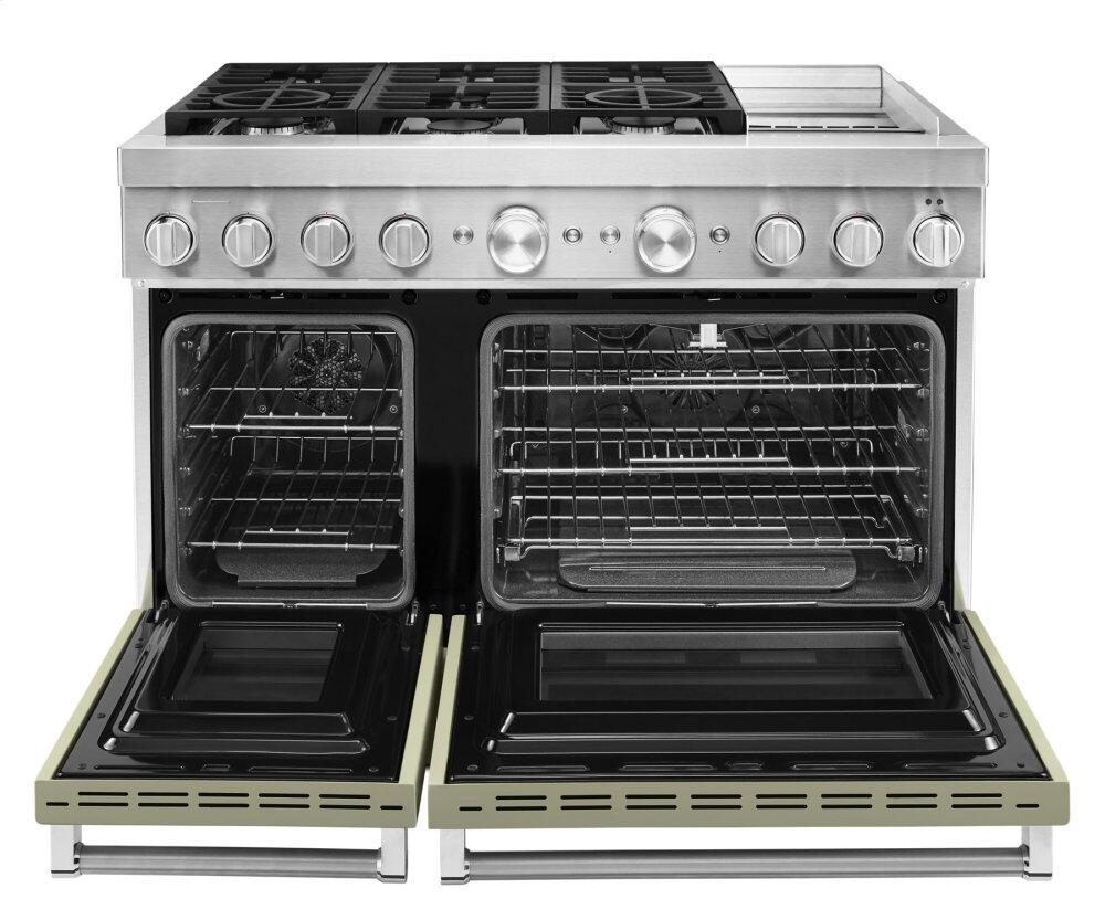 Kitchenaid KFDC558JAV Kitchenaid® 48'' Smart Commercial-Style Dual Fuel Range With Griddle - Avocado Cream