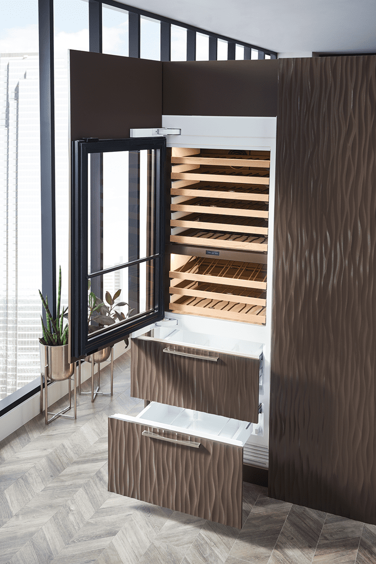 Sub-Zero IW30RALH 30" Designer Wine Storage With Refrigerator Drawers - Panel Ready