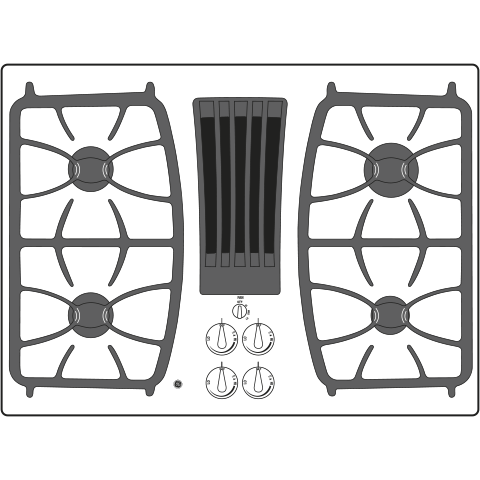 Ge Appliances PGP9830DRBB Ge Profile™ 30" Built-In Gas Downdraft Cooktop