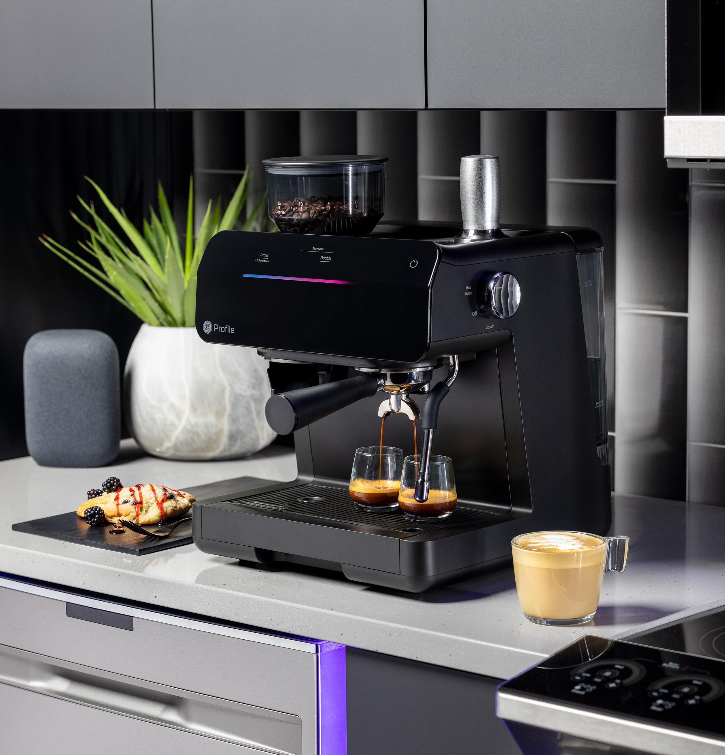 Ge Appliances P7CESAS6RBB Ge Profile™ Semi Automatic Espresso Machine + Frother