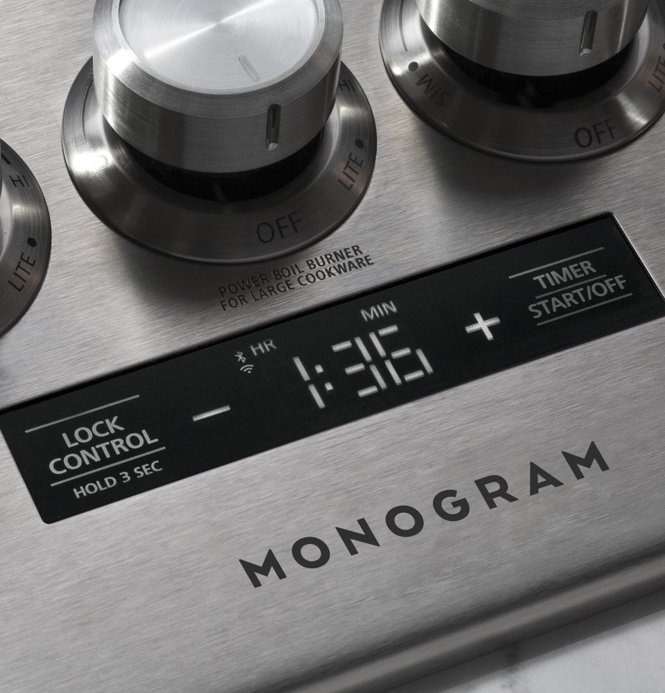 Monogram ZGU36ESLSS Monogram 36" Smart Deep-Recessed Gas Cooktop (Natural Gas)
