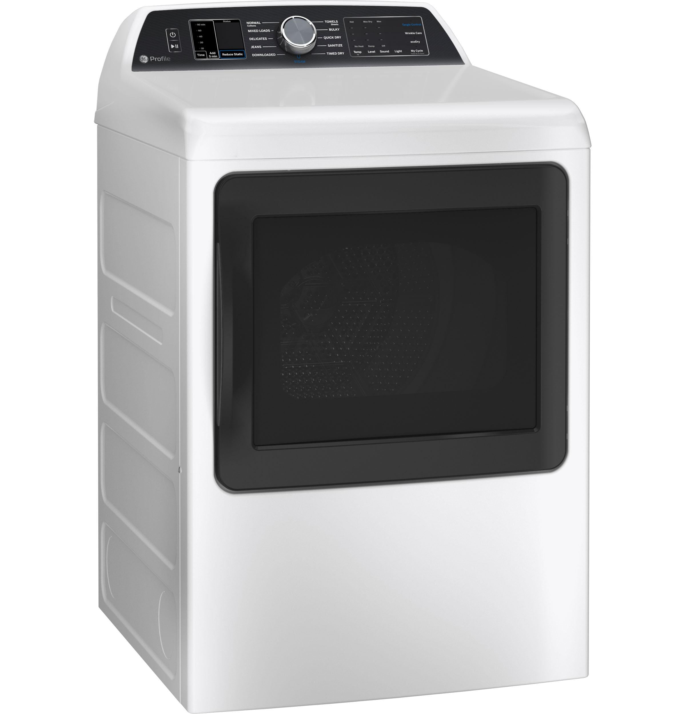 Ge Appliances PTD70GBSTWS Ge Profile™ 7.4 Cu. Ft. Capacity Smart Aluminized Alloy Drum Gas Dryer With Sanitize Cycle And Sensor Dry