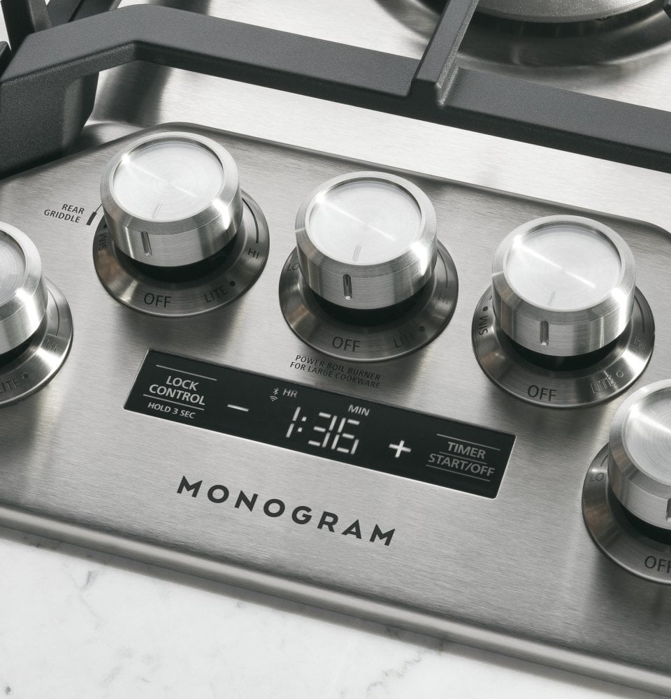 Monogram ZGU36ESLSS Monogram 36" Smart Deep-Recessed Gas Cooktop (Natural Gas)