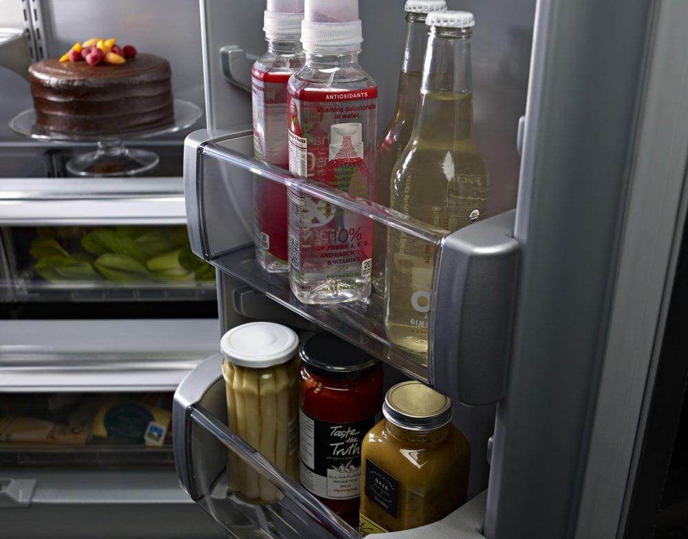 Kitchenaid KBFN506ESS 20.8 Cu. Ft. 36" Width Built In Stainless Steel French Door Refrigerator With Platinum Interior Design