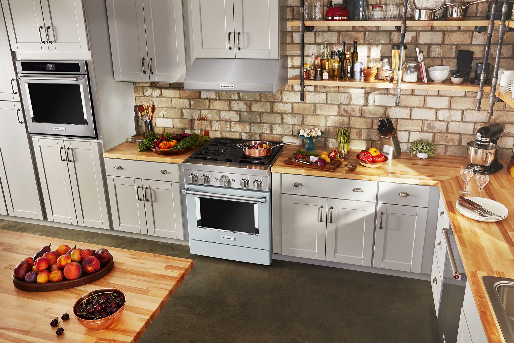 Kitchenaid KFDC500JMB Kitchenaid® 30'' Smart Commercial-Style Dual Fuel Range With 4 Burners - Misty Blue