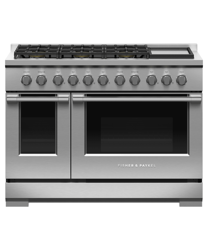 Fisher & Paykel RGV3486GDN Gas Range, 48", 6 Burners With Griddle