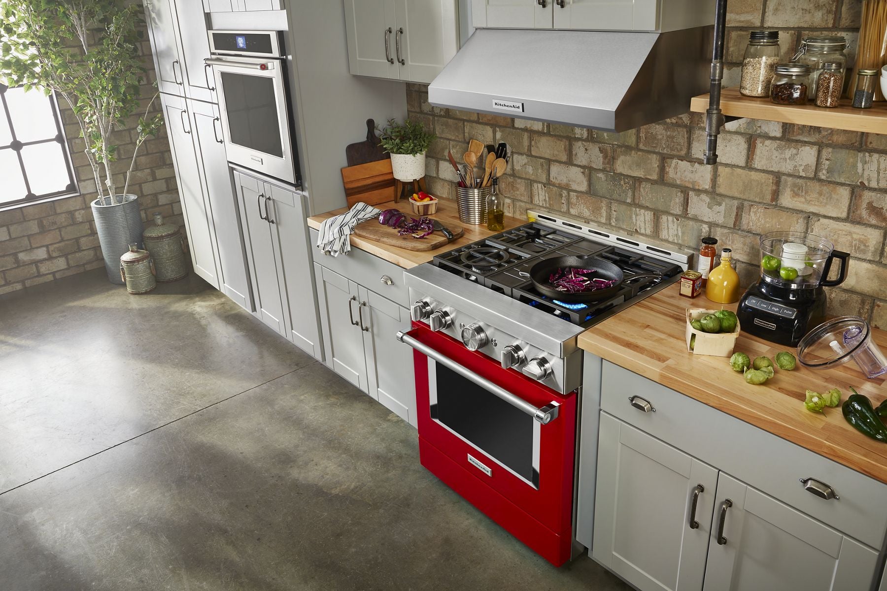 Kitchenaid KFGC500JPA Kitchenaid® 30'' Smart Commercial-Style Gas Range With 4 Burners - Passion Red