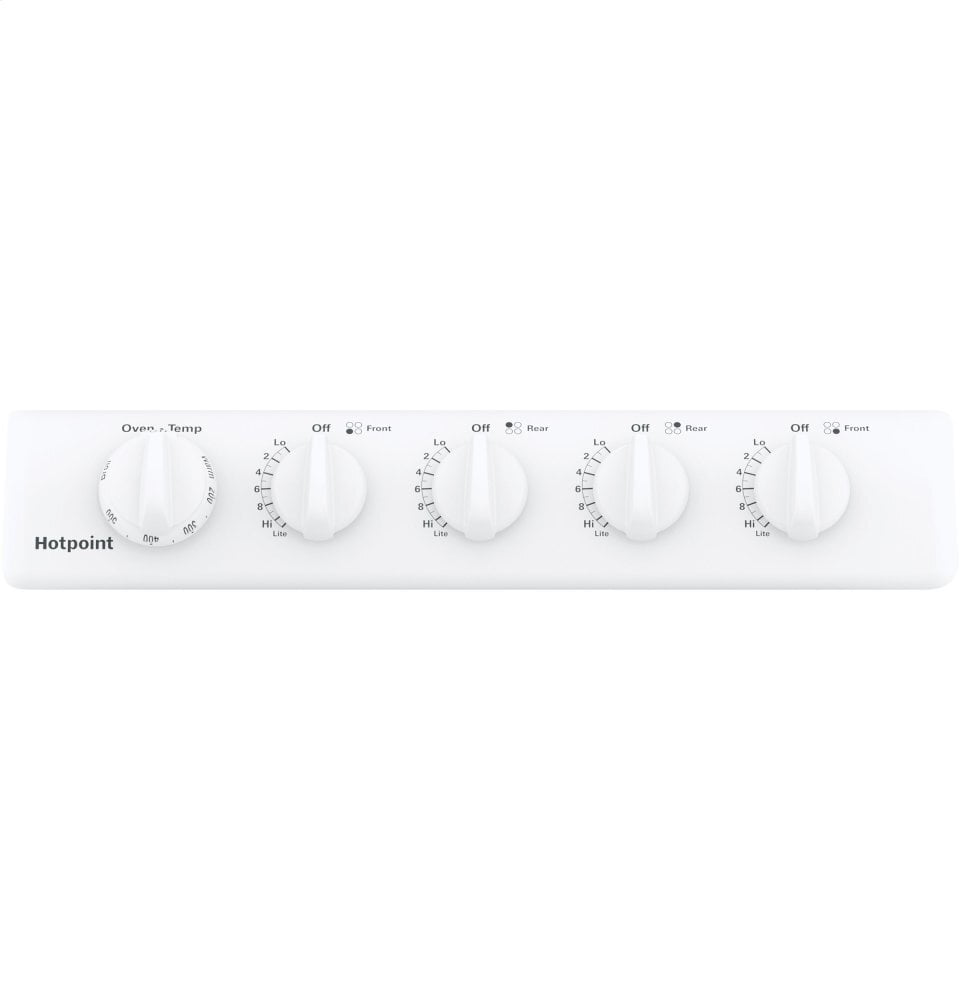 Hotpoint RGAS200DMWW Hotpoint® 20" Front-Control Free-Standing Gas Range With Sealed Burners