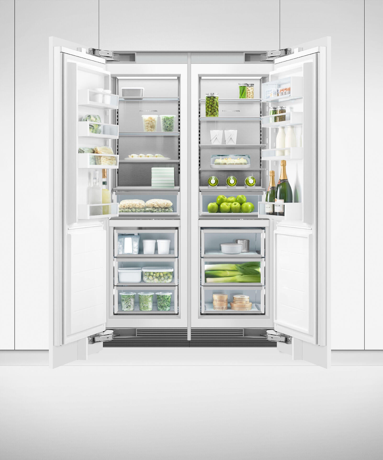 Fisher & Paykel RS2484SRHK1 Integrated Column Refrigerator, 24", Water