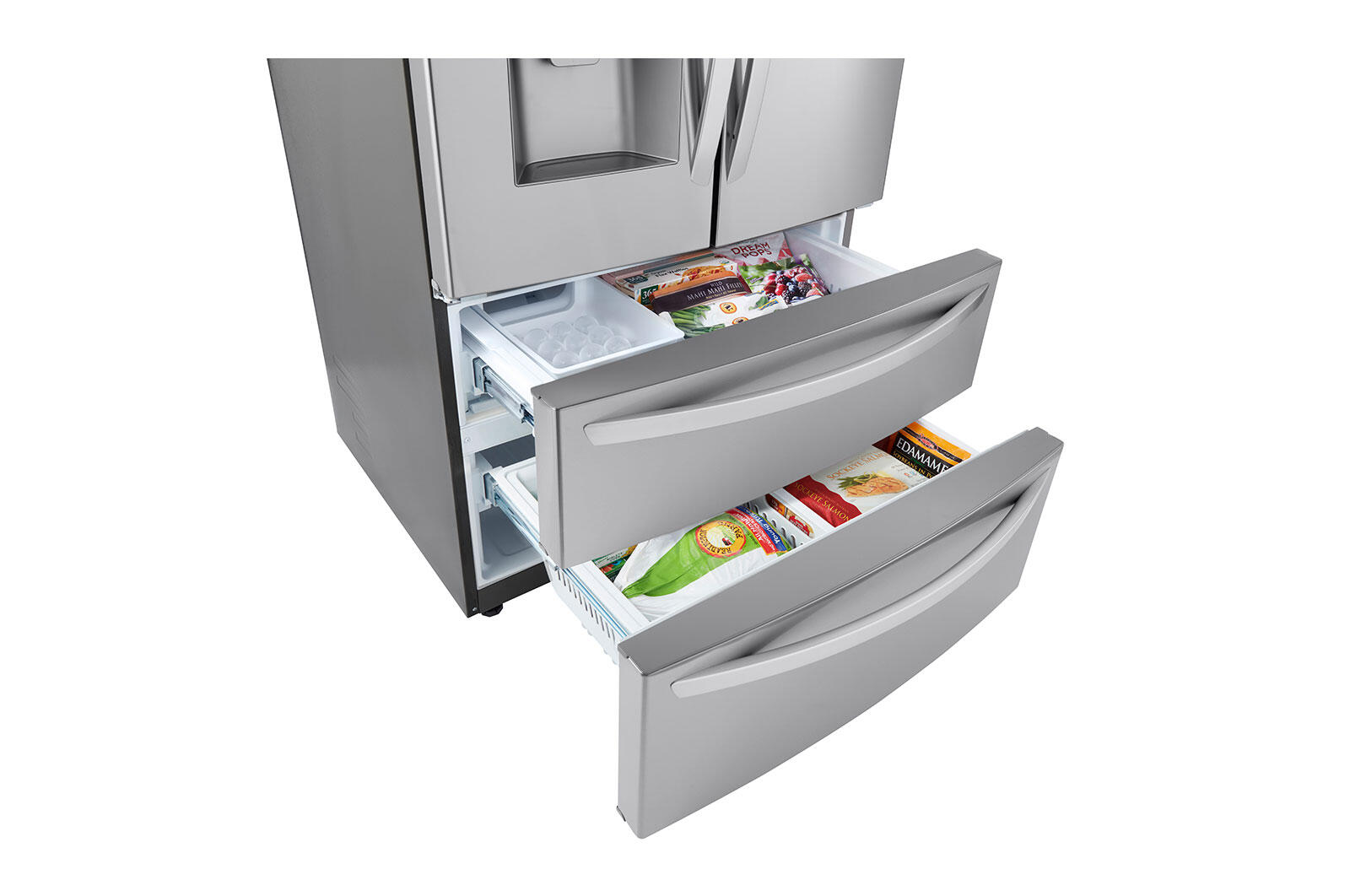 Lg LRMXC2206S 22 Cu Ft. Smart Counter Depth Double Freezer Refrigerator With Craft Ice™