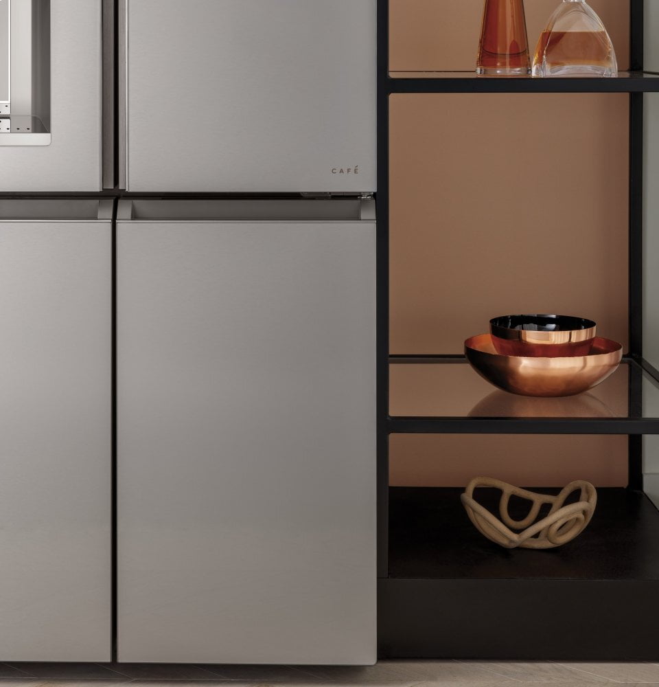 Cafe CQE28DM5NS5 Café Energy Star® 27.4 Cu. Ft. Smart Quad-Door Refrigerator In Platinum Glass