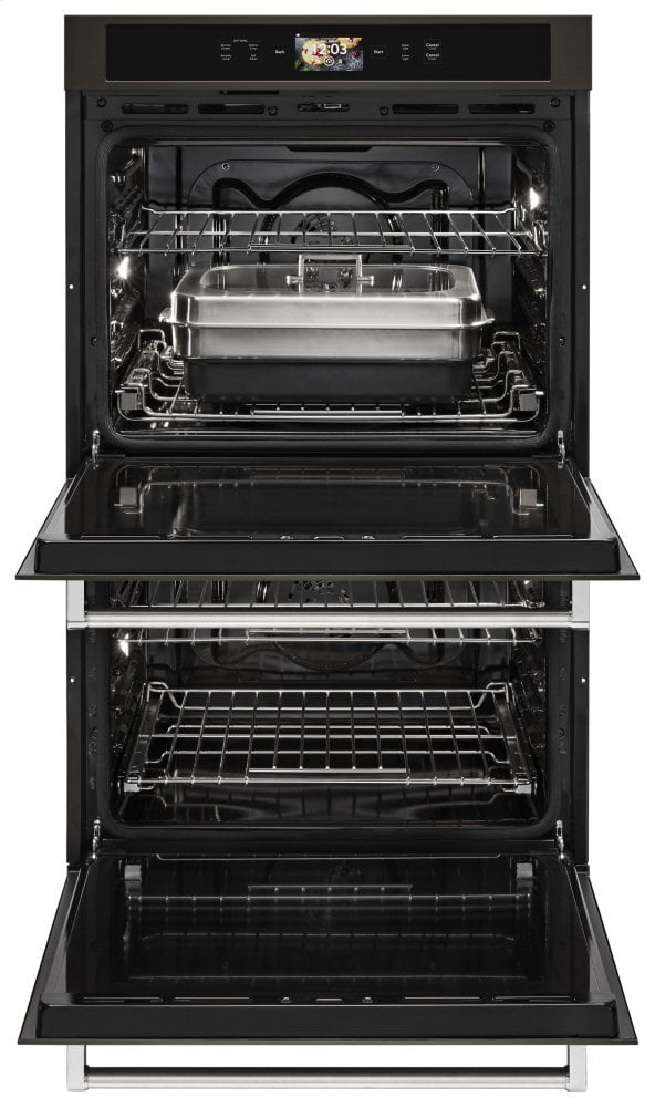 Kitchenaid KODE900HBS Smart Oven+ 30" Double Oven With Powered Attachments And Printshield™ Finish - Black Stainless Steel With Printshield™ Finish