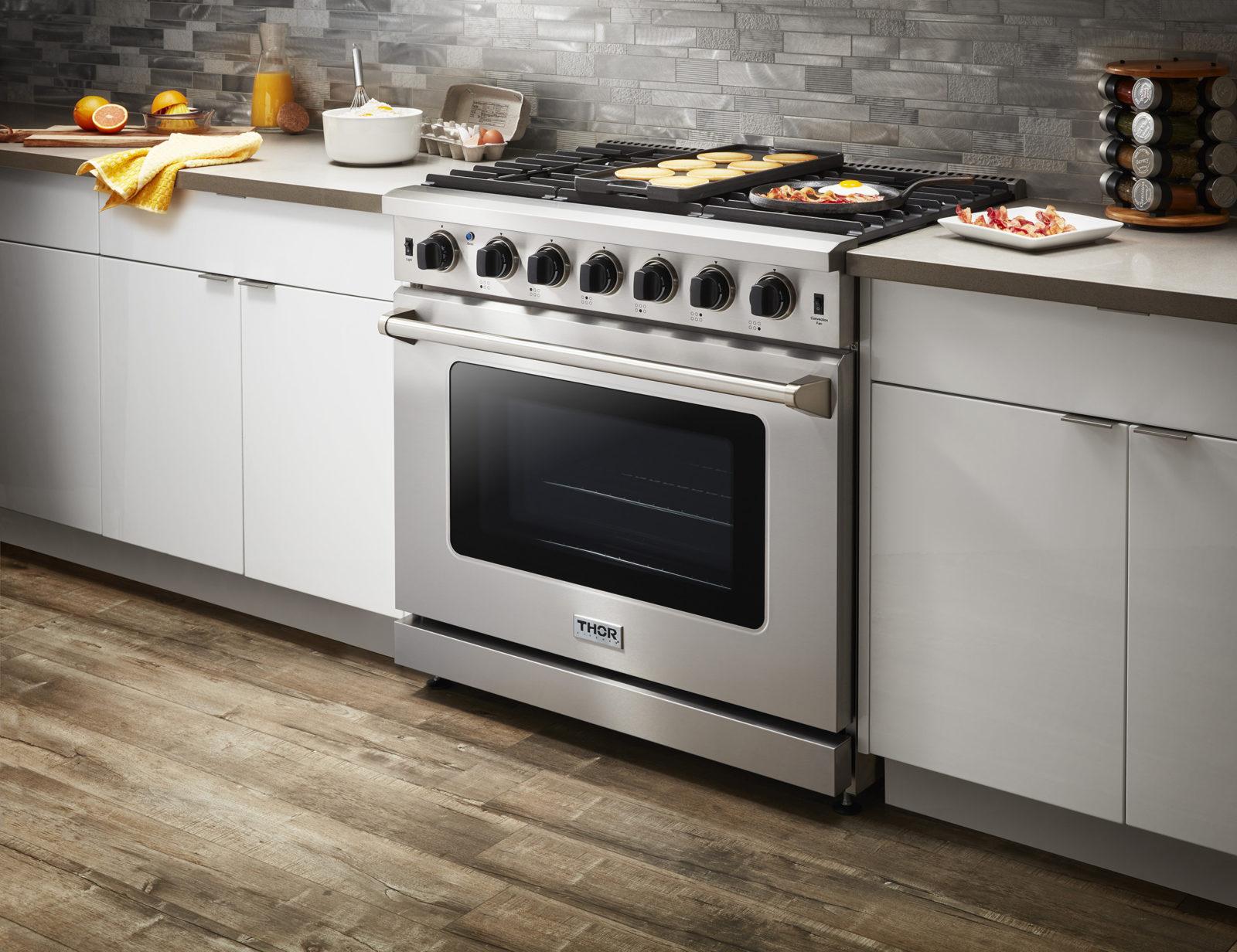 Thor Kitchen LRG3601ULP 36 Inch Gas Range In Stainless Steel - Liquid Propane