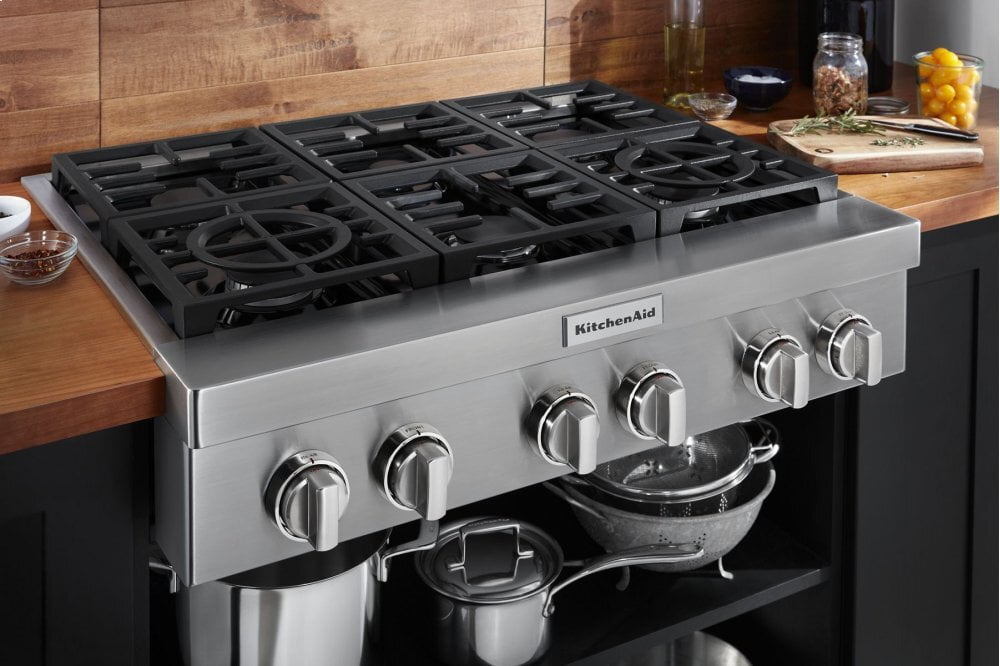 Kitchenaid KCGC506JSS Kitchenaid® 36'' 6-Burner Commercial-Style Gas Rangetop - Stainless Steel