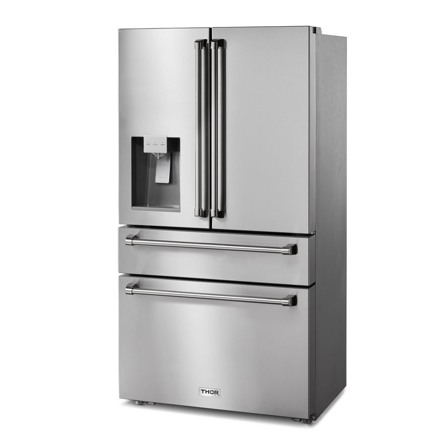 Thor Kitchen TRF3601FD 36 Inch Professional French Door Refrigerator With Ice And Water Dispenser