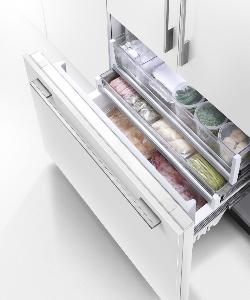 Fisher & Paykel RS36A72J1N Integrated French Door Refrigerator Freezer, 36", Ice