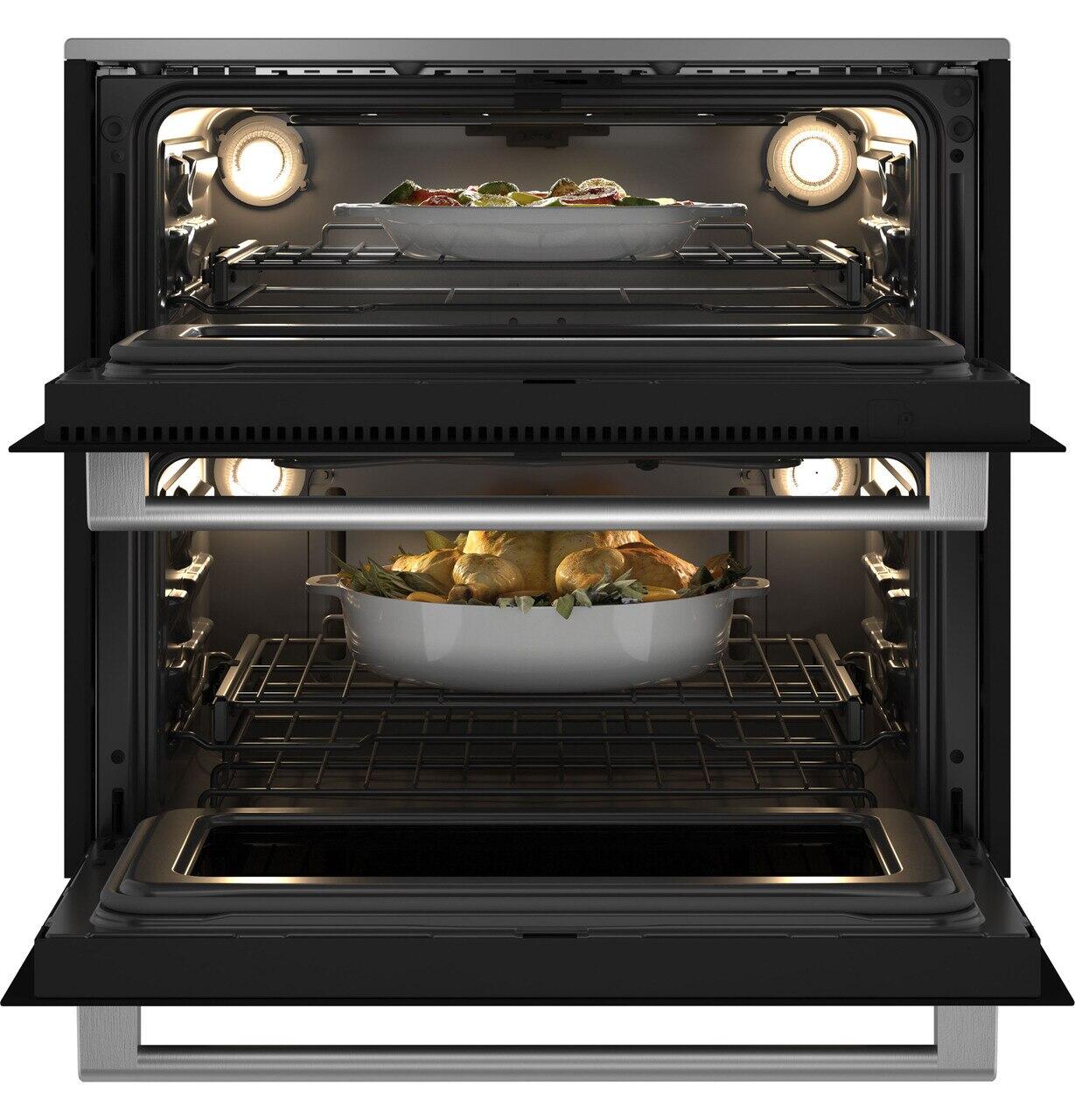 Cafe CTS92DM2NS5 Café™ 30" Smart Built-In Twin Flex Single Wall Oven In Platinum Glass