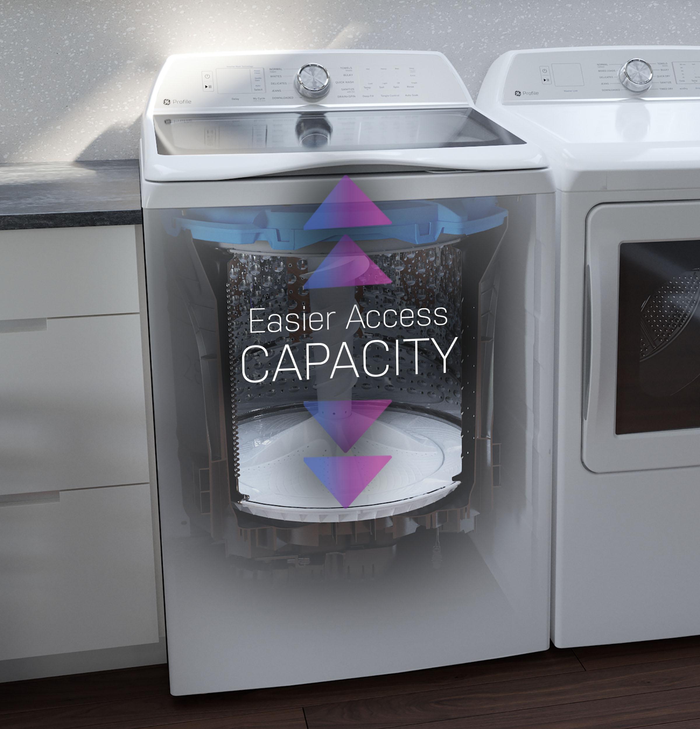 Ge Appliances PTW905BPTRS Ge Profile™ 5.3 Cu. Ft. Capacity Washer With Smarter Wash Technology And Flexdispense™