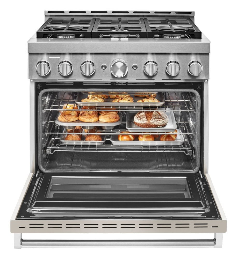 Kitchenaid KFGC506JMH Kitchenaid® 36'' Smart Commercial-Style Gas Range With 6 Burners - Milkshake