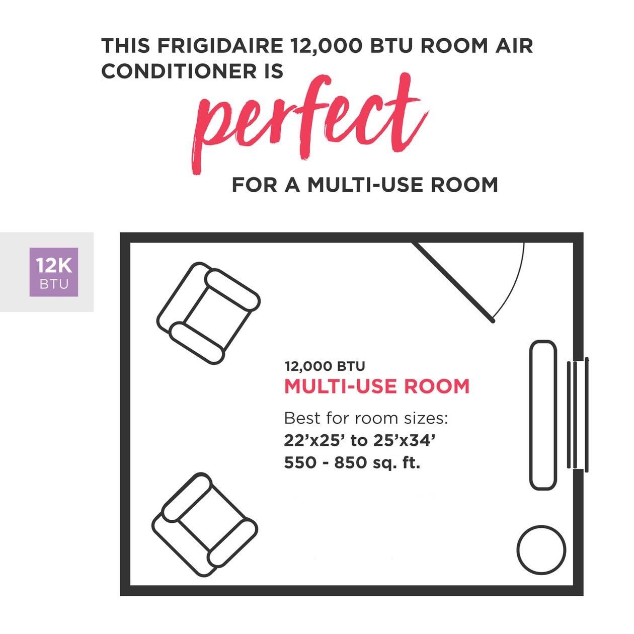 Frigidaire GHWQ123WC1 Frigidaire Gallery 12,000 Btu Inverter Quiet Temp Smart Room Air Conditioner
