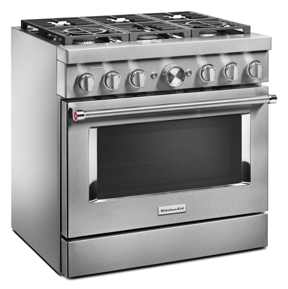 Kitchenaid KFDC506JSS Kitchenaid® 36'' Smart Commercial-Style Dual Fuel Range With 6 Burners - Stainless Steel