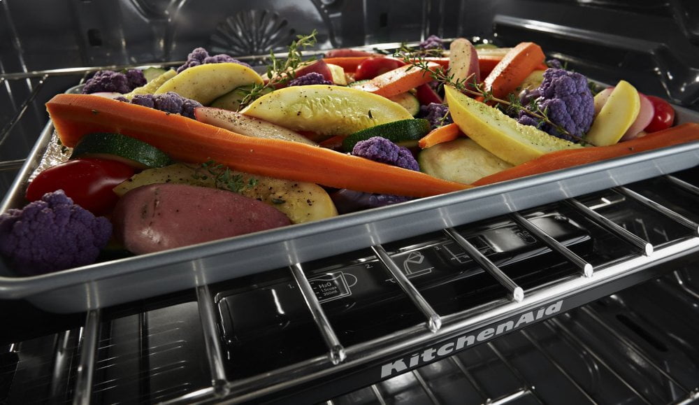 Kitchenaid KSGG700EBS 30-Inch 5-Burner Gas Slide-In Convection Range - Black Stainless Steel With Printshield™ Finish