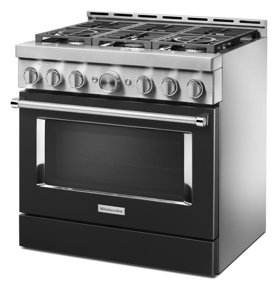 Kitchenaid KFGC506JBK Kitchenaid® 36'' Smart Commercial-Style Gas Range With 6 Burners - Imperial Black