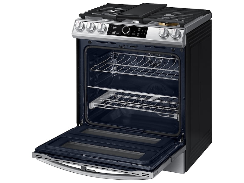 Samsung NY63T8751SS 6.3 Cu. Ft. Flex Duo™ Front Control Slide-In Dual Fuel Range With Smart Dial , Air Fry & Wi-Fi In Stainless Steel