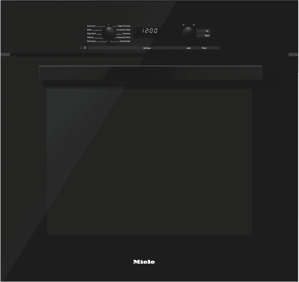Miele H6280BP Black - 30 Inch Convection Oven With Self Clean For Easy Cleaning.