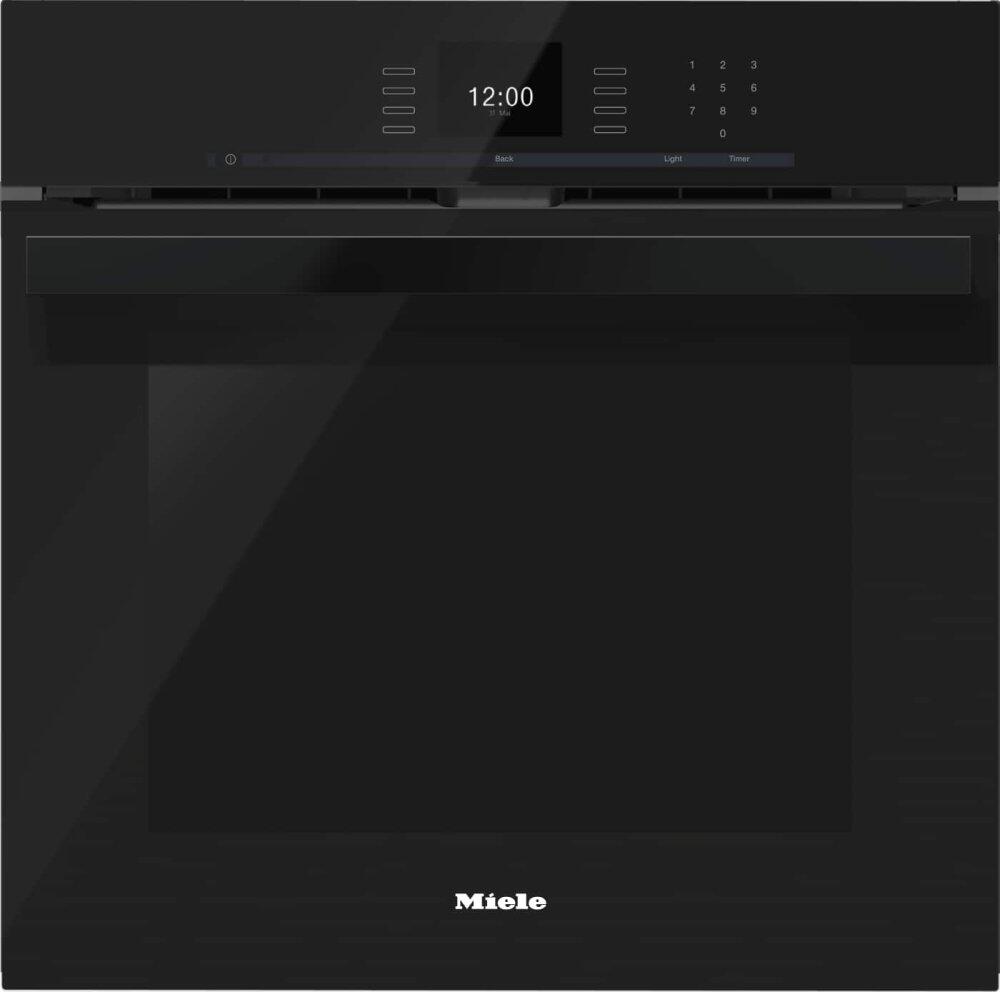 Miele H6660BPAM OBSIDIAN BLACK H 6660 Bp Am - 24 Inch Convection Oven With Airclean Catalyzer And Roast Probe For Precise Cooking.