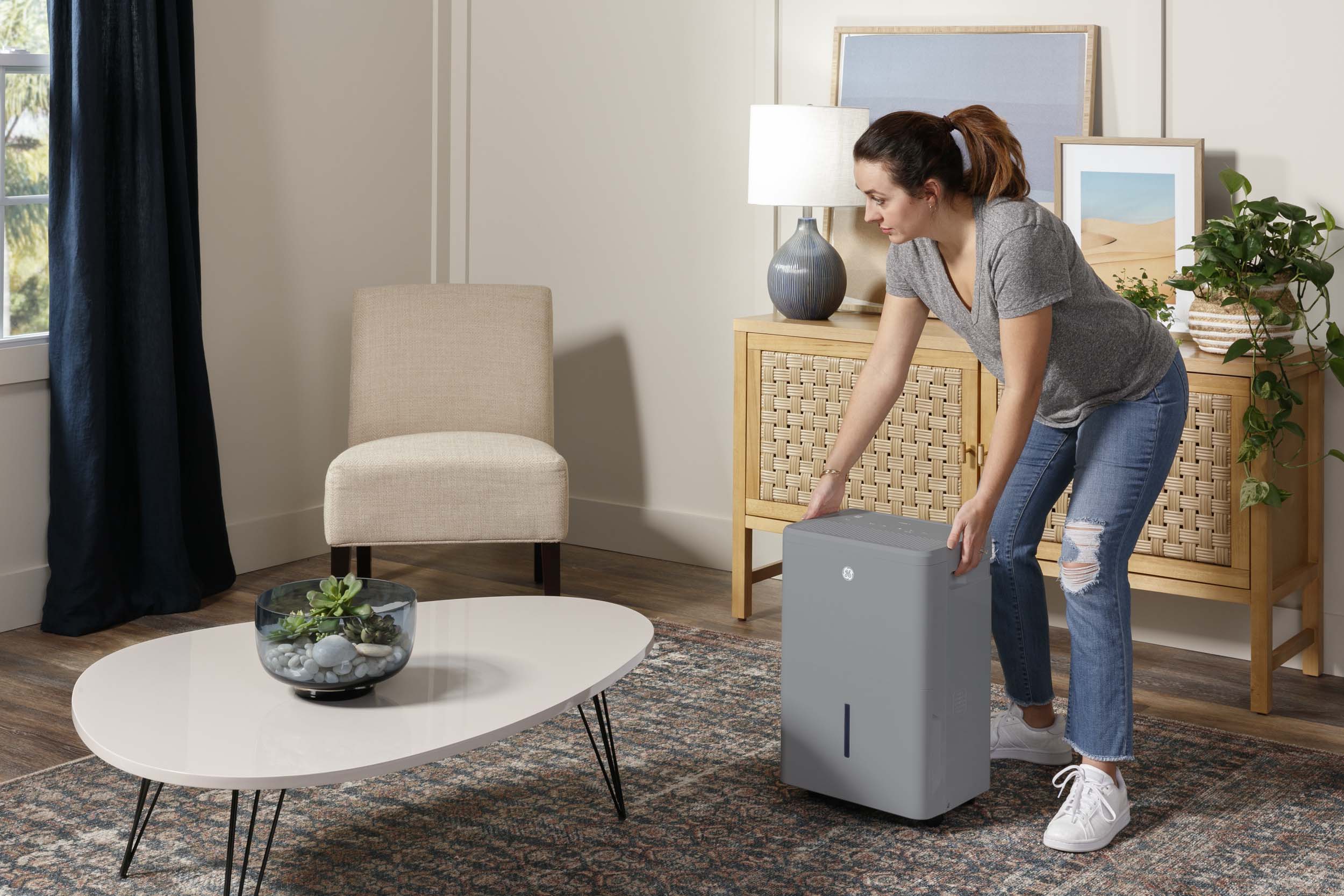 Ge Appliances ADYR50LC Ge® Energy Star® 50 Pint Portable Dehumidifier With Smart Dry For Wet Spaces