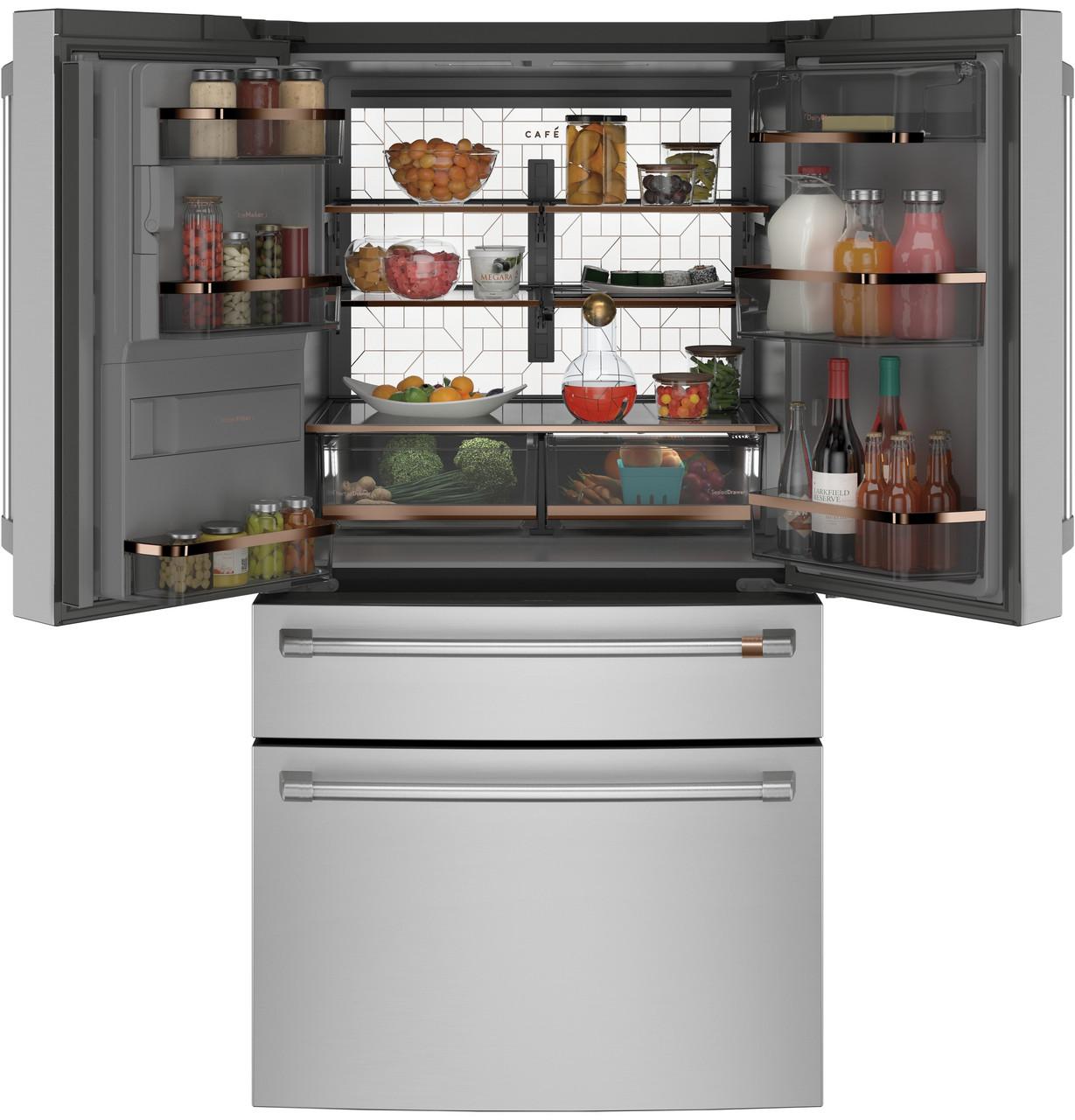 Cafe CXE22DP2PS1 Café™ Energy Star® 22.3 Cu. Ft. Smart Counter-Depth 4-Door French-Door Refrigerator