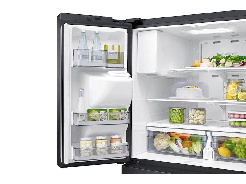 Samsung RF24R7201SG 23 Cu. Ft. Counter Depth 4-Door French Door Refrigerator With Flexzone™ Drawer In Black Stainless Steel